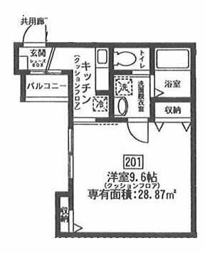 拡大写真:世田谷区祖師谷1丁目 2階201の間取り