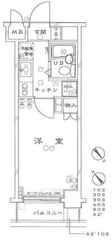 拡大写真:世田谷区千歳台3丁目 1階105の間取り
