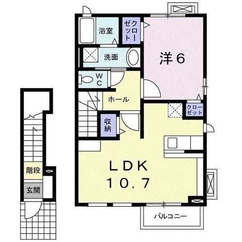 拡大写真:世田谷区喜多見4丁目 2階207の間取り