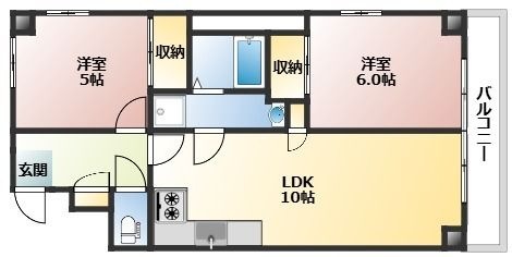 拡大写真:広島市中区大手町3丁目 5階302の間取り