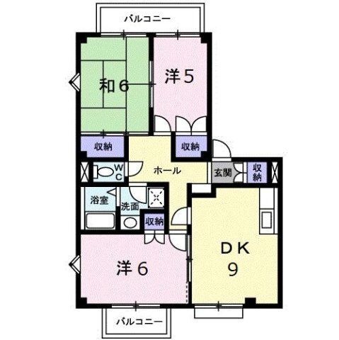 拡大写真:スクウェアガーデン緑井 2階203の間取り