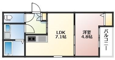 拡大写真:フォレスト草津南 1階101の間取り