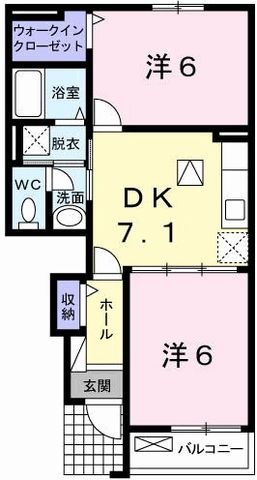 拡大写真:アート・ハウス 弐番館 1階102の間取り