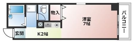 拡大写真：フォンテーヌ勝間 2階203の間取り
