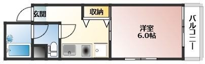 拡大写真:広島市中区河原町 6階604の間取り