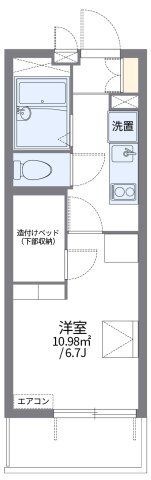 拡大写真:レオパレス桜尾本町 2階201の間取り