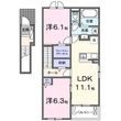 ヒルサイド・ヴィラM Aの間取図