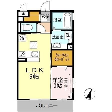 拡大写真:シャルマンパークサイド 2階201の間取り