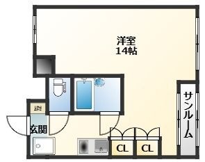 拡大写真:ファインハイム 4階403の間取り