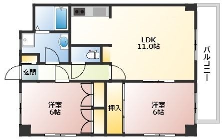 拡大写真:楽々園Nビル 4階402の間取り