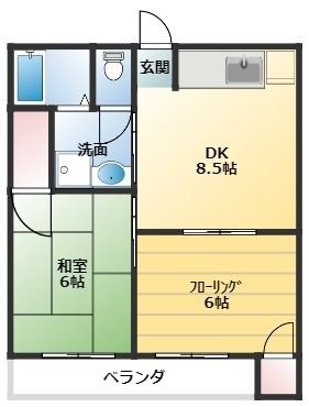 拡大写真:メゾン星風 2階202の間取り