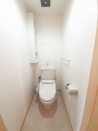 落ち着いた色調のトイレです