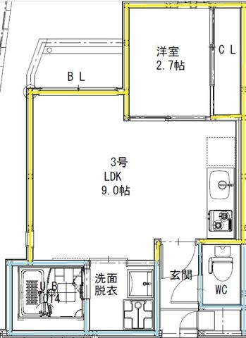 拡大写真:G-smart坪井 1階103の間取り