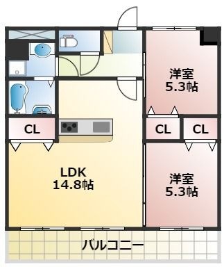 拡大写真:熊本市中央区本山町 1階107の間取り