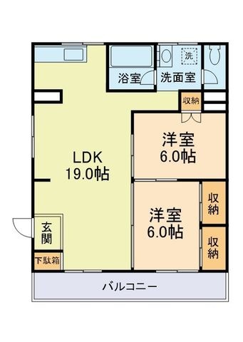 拡大写真:熊本市東区御領6丁目 1階101の間取り