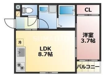 拡大写真:TOMORIE silva 2階205の間取り