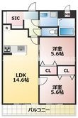 熊本市北区楡木1丁目の間取図