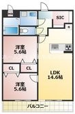 熊本市北区楡木1丁目の間取図