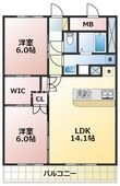熊本市東区保田窪3丁目の間取図