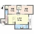熊本市東区神園2丁目の間取図