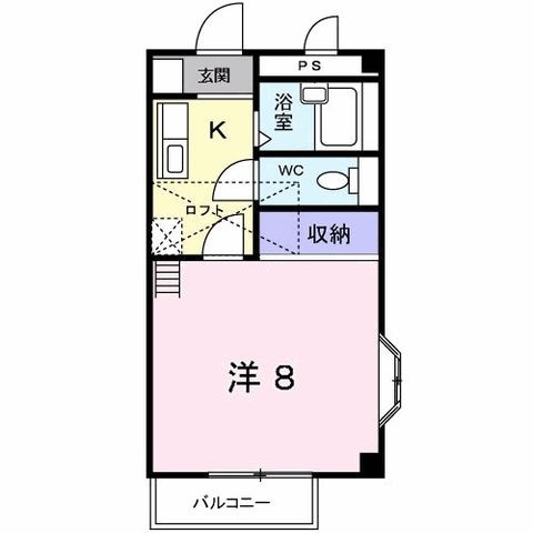 拡大写真:サンシャインハイツ 2階201の間取り