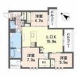 熊本市中央区新屋敷3丁目の間取図