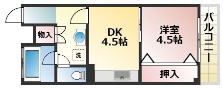 拡大写真:熊本市中央区水前寺4丁目 2階203の間取り