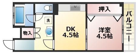 拡大写真:熊本市中央区水前寺4丁目 3階304の間取り