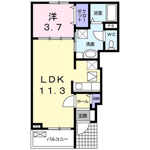 拡大写真:Vent VertⅡ 1階102の間取り