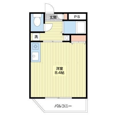 拡大写真:熊本市中央区帯山6丁目 2階202の間取り