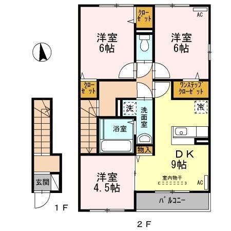 拡大写真:熊本市北区清水東町 2階203の間取り