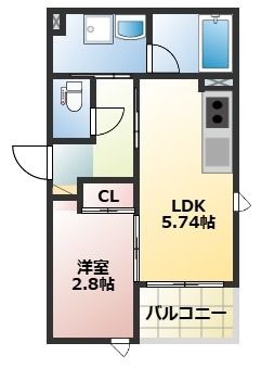 拡大写真：TOMORIE武蔵塚駅 2階201の間取り