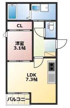 拡大写真:TOMORIE武蔵塚駅 1階203の間取り