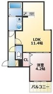 熊本市東区御領3丁目の間取図