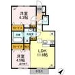 熊本市東区上南部2丁目の間取図