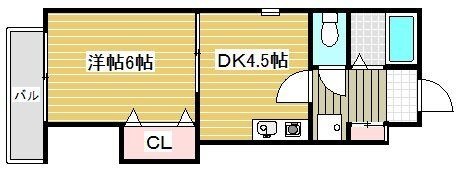 拡大写真：セレザ上水前寺 2階201の間取り
