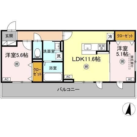 拡大写真：熊本市中央区水前寺５丁目 3階302の間取り