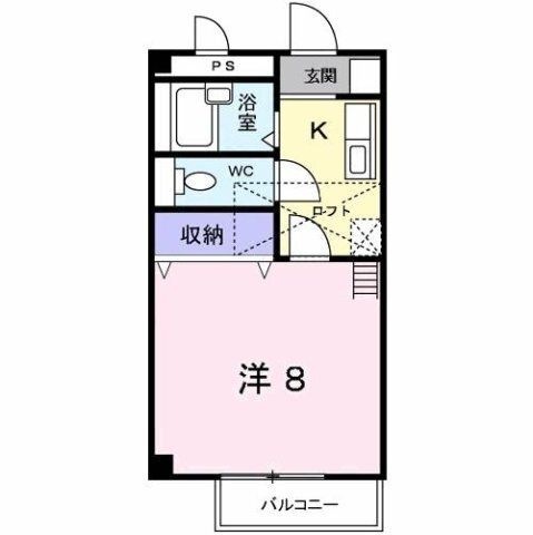 拡大写真:サンシャインハイツ 1階102の間取り
