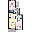 レインボーヒルⅡの間取図