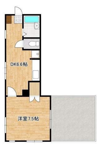 拡大写真:熊本市中央区新屋敷3丁目 4階403の間取り