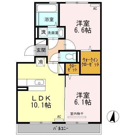 拡大写真:菊池郡菊陽町大字津久礼 2階203の間取り