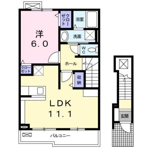拡大写真:Vent VertⅡ 2階202の間取り