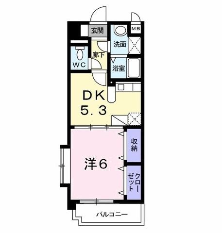 拡大写真:サンヒルズ 2階205の間取り