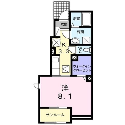 拡大写真:ガーデニア 1階102の間取り