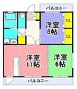 熊本市中央区帯山7丁目の間取図