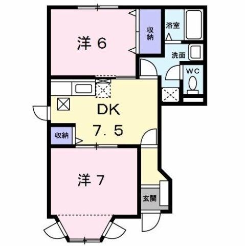 拡大写真:ファミーユボヌール 1階101の間取り