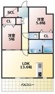 熊本市東区長嶺南8丁目の間取図