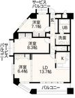 熊本市中央区島崎1丁目の間取図