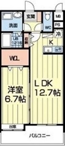 拡大写真:熊本市北区龍田8丁目 8階802の間取り