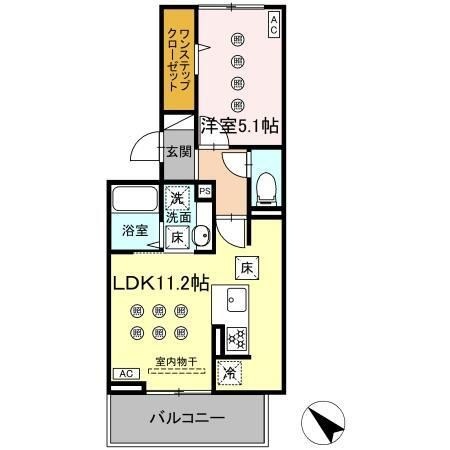 拡大写真:熊本市東区下南部2丁目 1階101の間取り